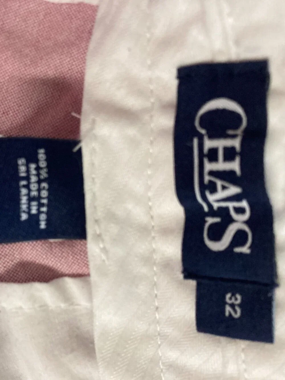 CHAPS shorts chino 100% Cotton Pink/Purple size 32